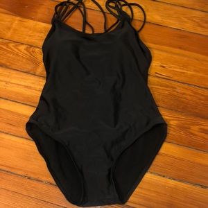 Black one piece swim suit